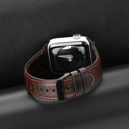 For Apple Watch Ultra 2 49mm DUX DUCIS Business Genuine Leather Watch Strap(Coffee) - Watch Bands by DUX DUCIS | Online Shopping UK | buy2fix