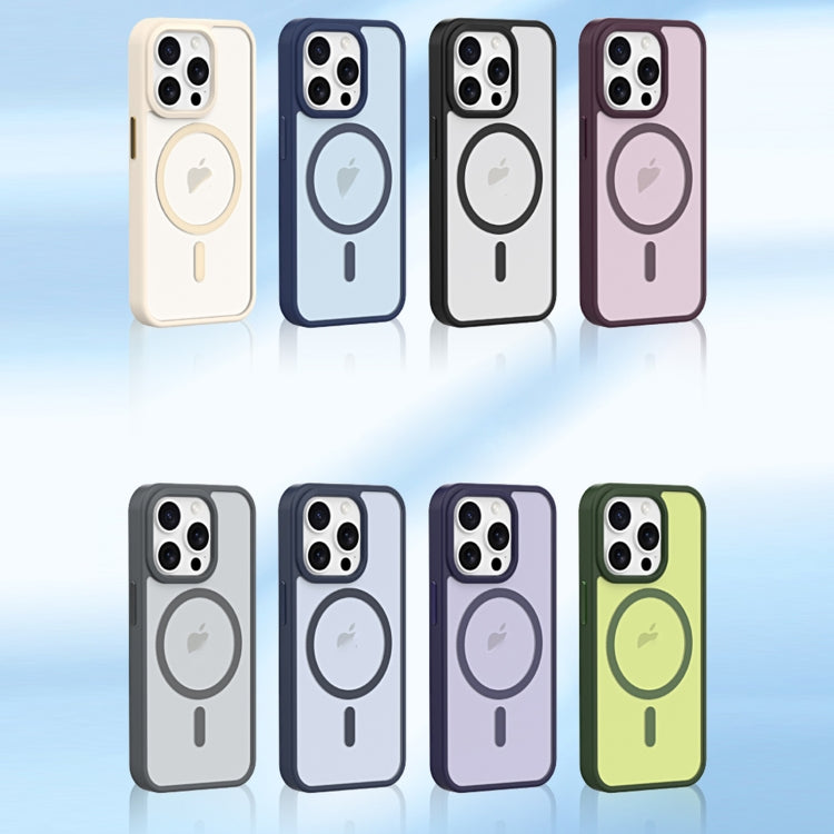 For iPhone 13 Metal Button Skin Feel Matte MagSafe Shockproof Phone Case(Lavender Grey) - iPhone 13 Cases by buy2fix | Online Shopping UK | buy2fix