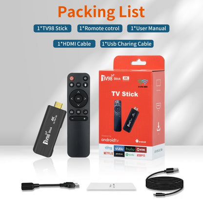 TV98 Rockchip 3228A Quad Core 4K HD Bluetooth Android TV Stick, RAM:4GB+32GB(EU Plug) - Android TV Sticks by buy2fix | Online Shopping UK | buy2fix