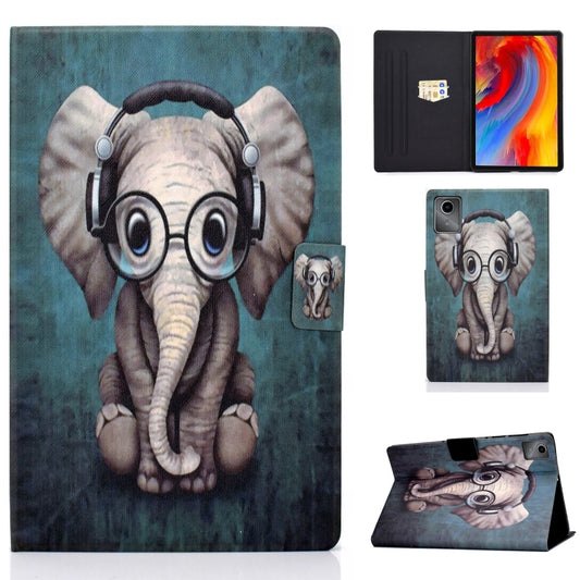 For Lenovo Tab M11 / Xiaoxin Pad 11 2024 Electric Pressed Colored Drawing Smart Leather Tablet Case(Elephant) - Lenovo by buy2fix | Online Shopping UK | buy2fix