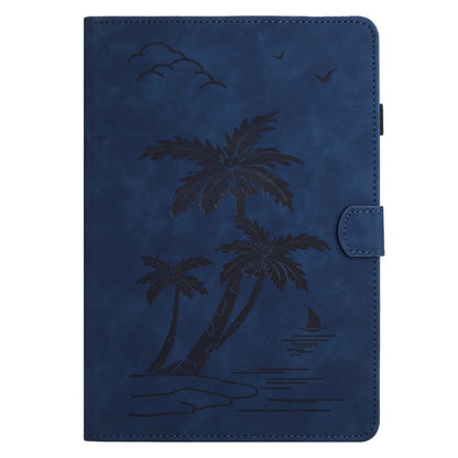 For iPad Pro 11 2024 Coconut Tree Embossed Smart Leather Tablet Case(Blue) - iPad Pro 11 2024 Cases by buy2fix | Online Shopping UK | buy2fix