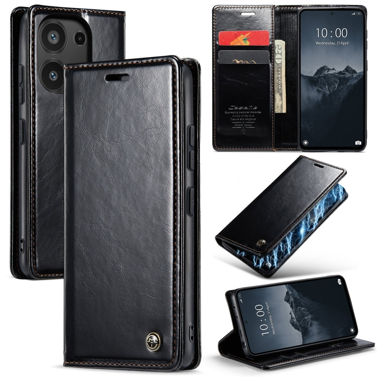 For Xiaomi Redmi Note 13 Pro 4G CaseMe 003 Crazy Horse Texture Flip Leather Phone Case(Black) - Note 13 Pro Cases by CaseMe | Online Shopping UK | buy2fix