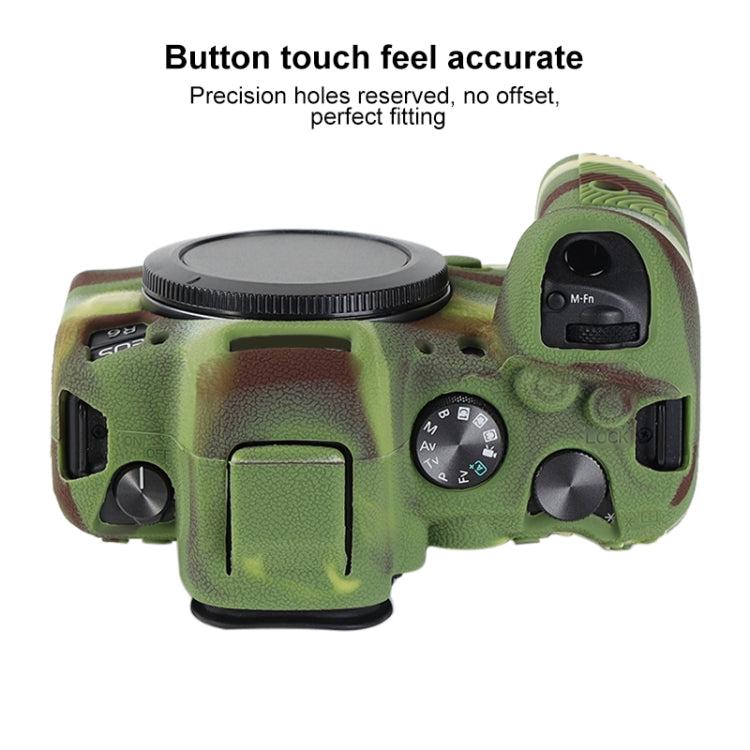 For Canon EOS R6 Mark II Litchi Texture Soft Silicone Protective Case(Camouflage) - Protective Case by buy2fix | Online Shopping UK | buy2fix