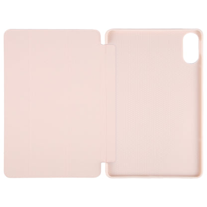 For Huawei MatePad SE 11 2024 Tri-fold Silicone Leather Tablet Case(Pink) - Huawei by buy2fix | Online Shopping UK | buy2fix