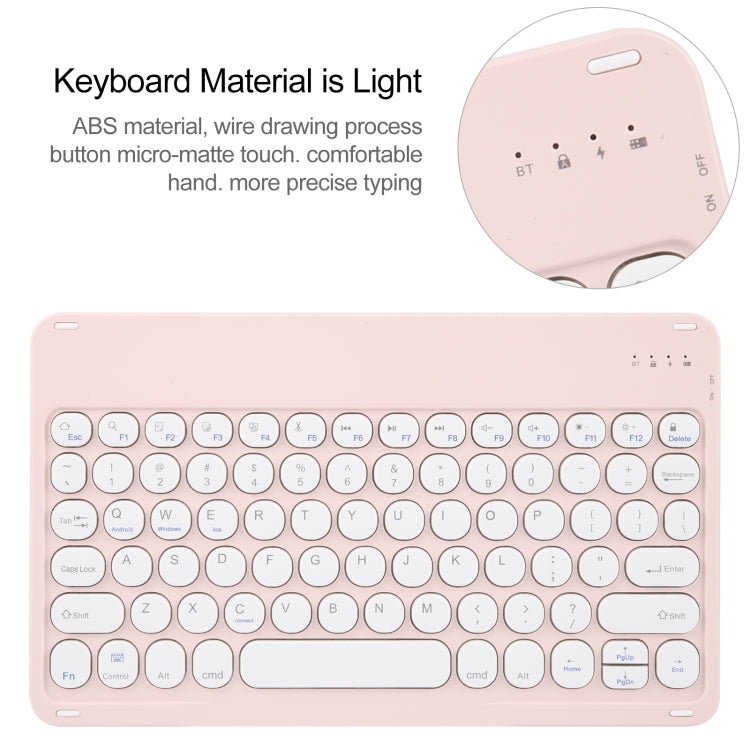 For Huawei MatePad Air 11.5 Round Button Bluetooth Keyboard Rotatable Holder Leather Case(Rose Gold) - Huawei Keyboard by buy2fix | Online Shopping UK | buy2fix