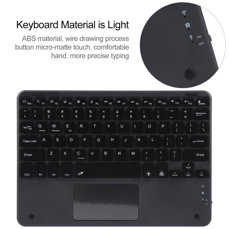 For Huawei MatePad 11 2023 / 2021 Square Button Bluetooth Keyboard Rotatable Holder Leather Case with Touchpad(Black) - Huawei Keyboard by buy2fix | Online Shopping UK | buy2fix