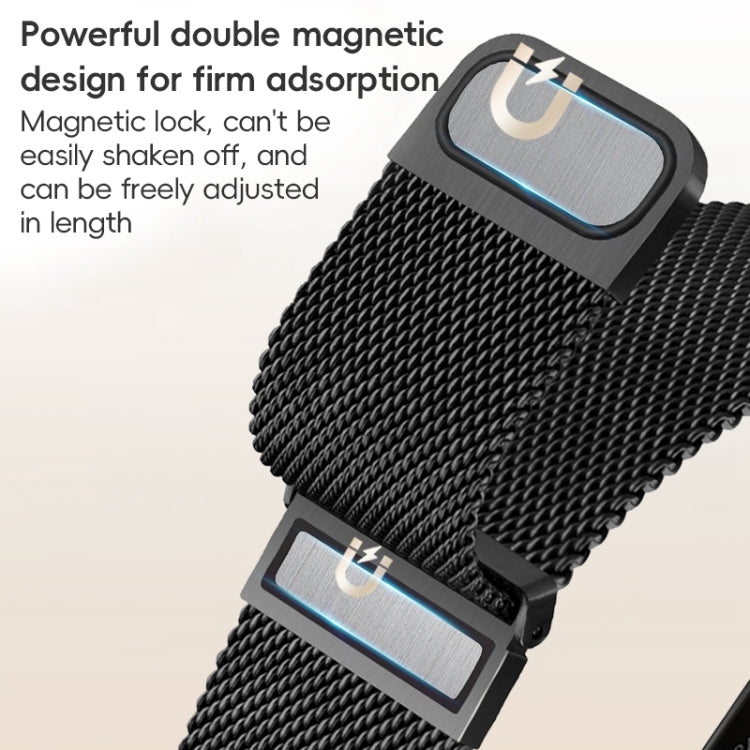 For Apple Watch Ultra 49mm ZGA Milanese Magnetic Metal Watch Band(Black) - Watch Bands by ZGA | Online Shopping UK | buy2fix