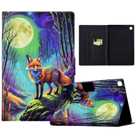 For Samsung Galaxy Tab S6 Lite 2024/2022 Voltage Painted Smart Leather Tablet Case(Moonlight Fox) - Tab S6 Lite P610 / P615 by buy2fix | Online Shopping UK | buy2fix