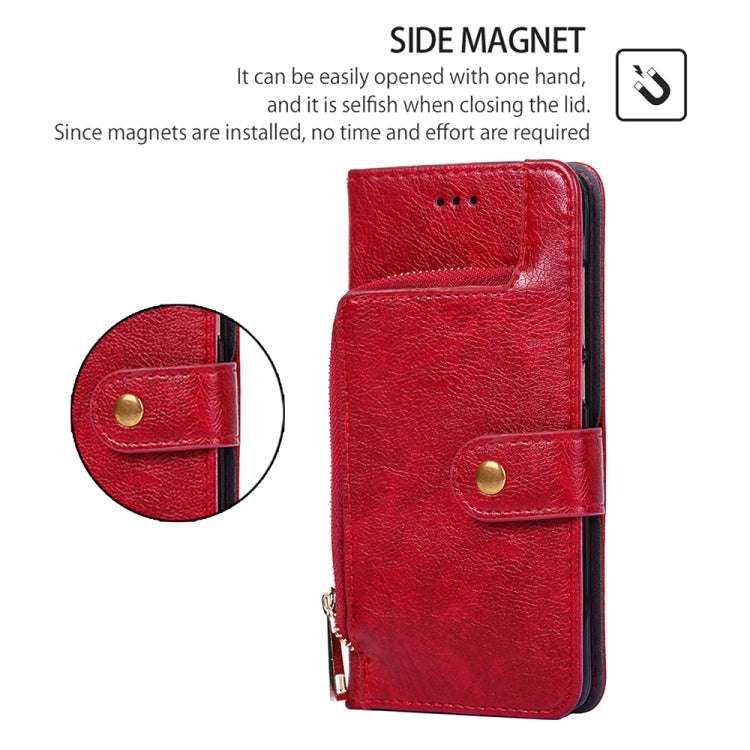 For Motorola Moto G Play 4G 2024 Zipper Bag Leather Phone Case(Red) - Motorola Cases by buy2fix | Online Shopping UK | buy2fix