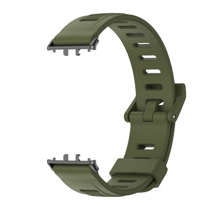 For Samsung Galaxy Fit 3 Mijobs Flat Hole Silicone Watch Band(Army Green+Black) - Watch Bands by MIJOBS | Online Shopping UK | buy2fix