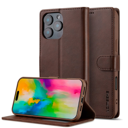 LC.IMEEKE Calf Texture Horizontal Flip Leather Case For iPhone 16 Pro Max(Brown) - iPhone 16 Pro Max Cases by LC.IMEEKE | Online Shopping UK | buy2fix