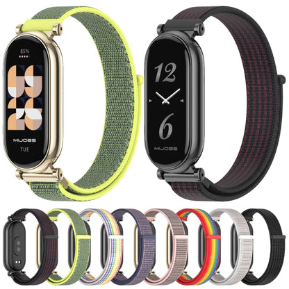 For Xiaomi Mi Band 8 / 9 / 9 NFC Mijobs GT4 Breathable Nylon Loop Watch Band(Seashell Silver) - Watch Bands by MIJOBS | Online Shopping UK | buy2fix