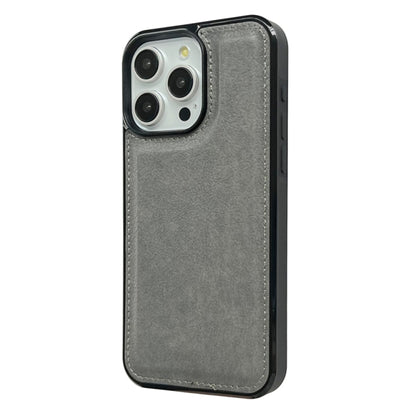 For iPhone 16 Pro Max Cowhide Texture Back Cover Phone Case(Grey) - iPhone 16 Pro Max Cases by buy2fix | Online Shopping UK | buy2fix