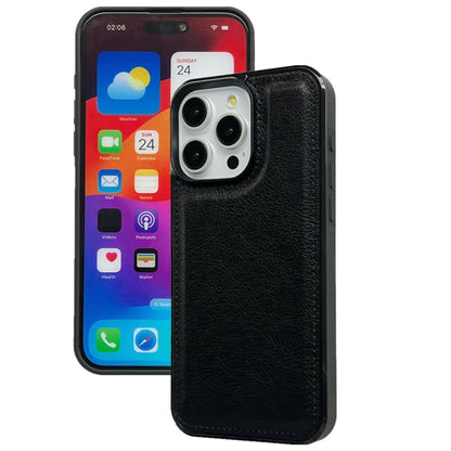 For iPhone 16 Pro Cowhide Texture Back Cover Phone Case(Black) - iPhone 16 Pro Cases by buy2fix | Online Shopping UK | buy2fix