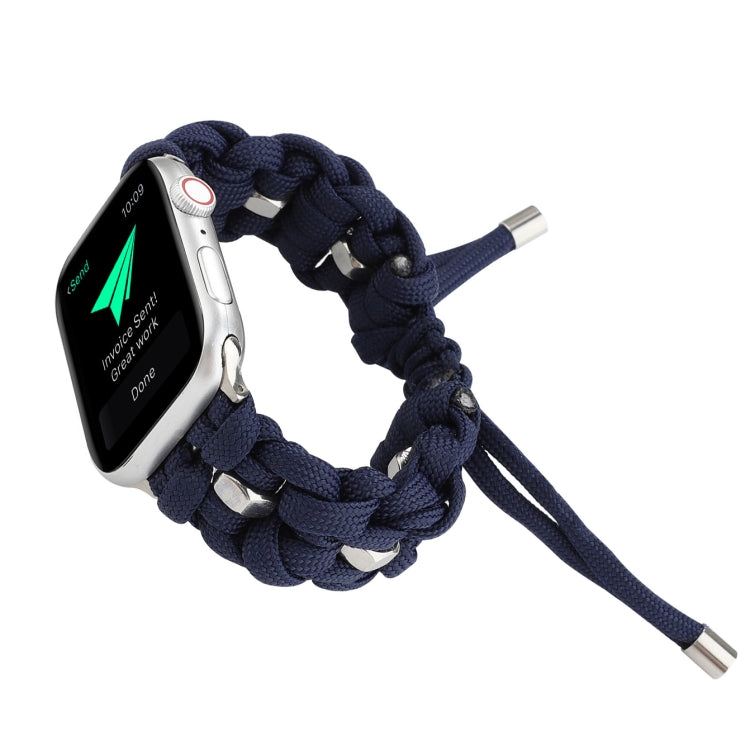 For Apple Watch Ultra 2 49mm Screw Nut Braided Paracord Watch Band(Blue) - Watch Bands by buy2fix | Online Shopping UK | buy2fix