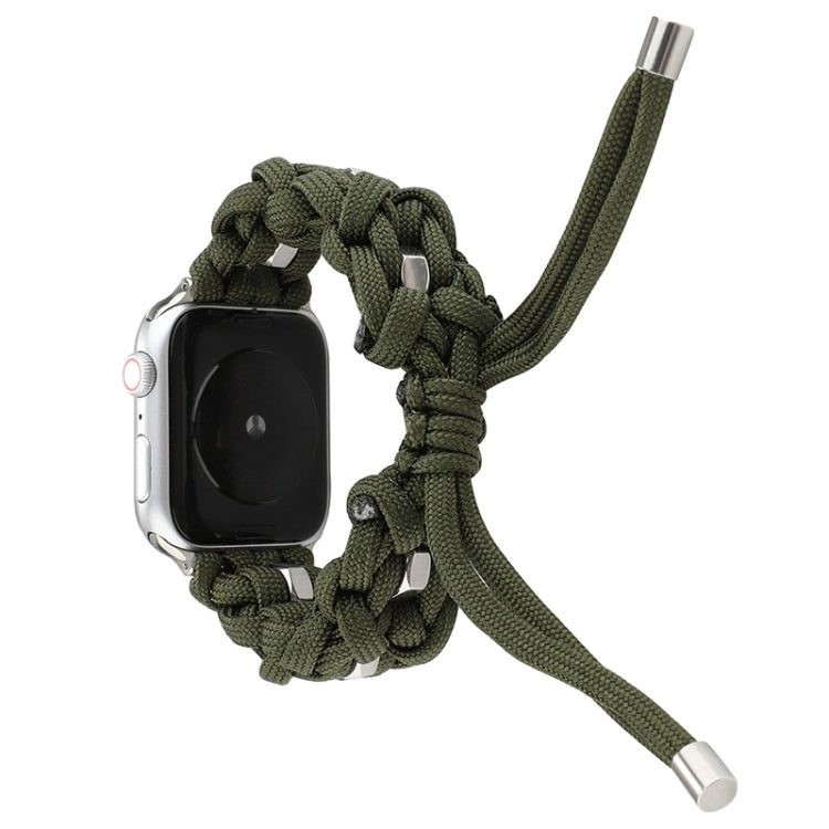 For Apple Watch Ultra 49mm Screw Nut Braided Paracord Watch Band(Green) - Watch Bands by buy2fix | Online Shopping UK | buy2fix