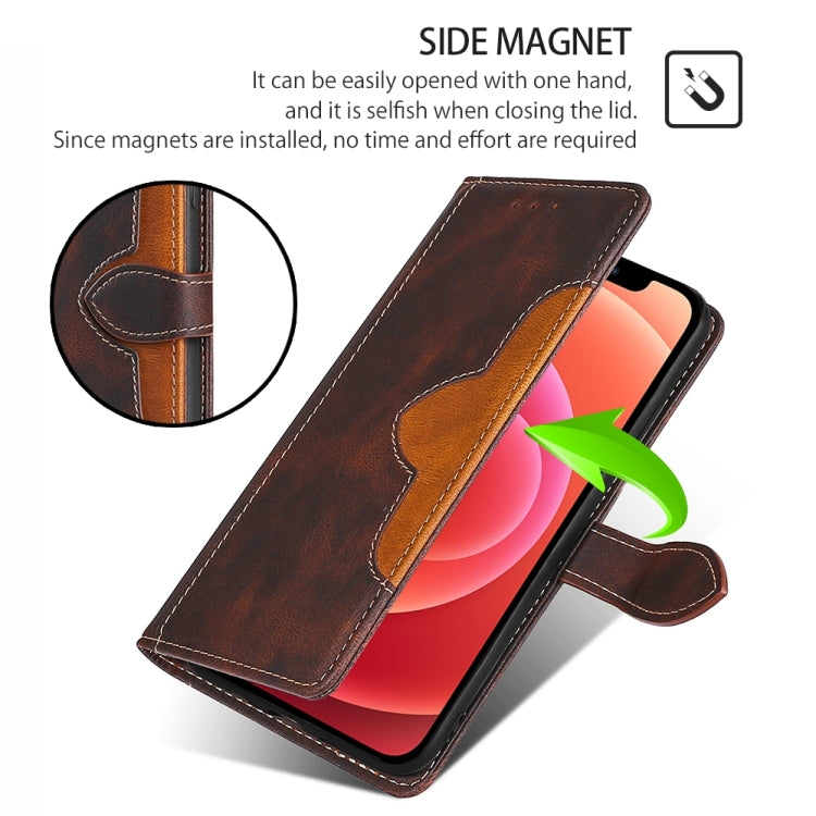 For Motorola Edge 5G 2024 Skin Feel Magnetic Buckle Leather Phone Case(Brown) - Motorola Cases by buy2fix | Online Shopping UK | buy2fix