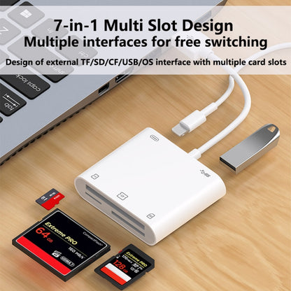 7 in 1 USB 3.0 + 8 Pin Interface Multi-function OTG Card Reader(White) - U Disk & Card Reader by buy2fix | Online Shopping UK | buy2fix