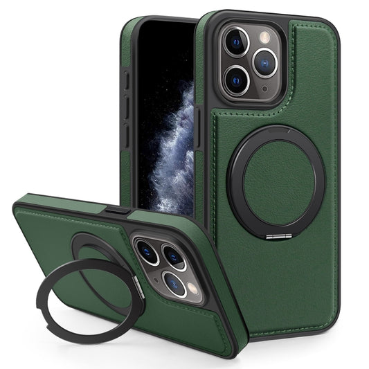 For iPhone 11 Pro Max Yashi 360 Degree Rotating MagSafe Bracket Phone Case(Dark Green) - iPhone 11 Pro Max Cases by buy2fix | Online Shopping UK | buy2fix