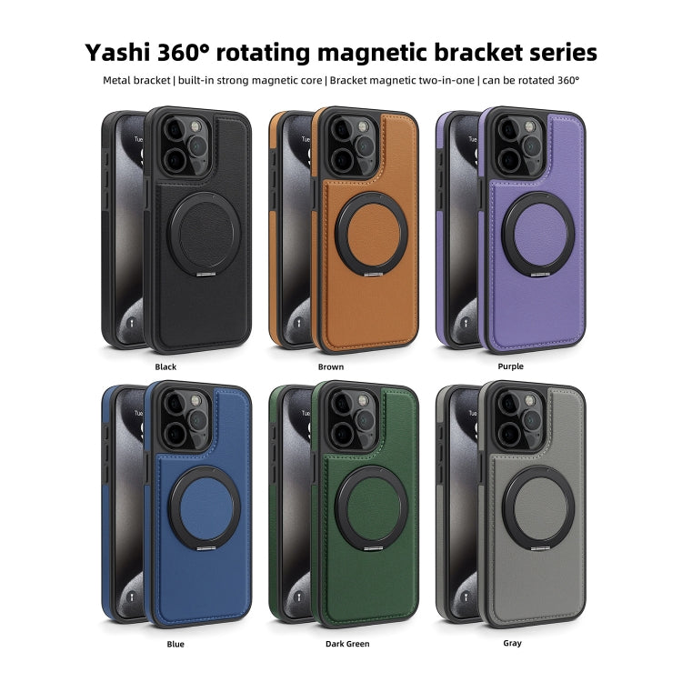 For iPhone 14 Yashi 360 Degree Rotating MagSafe Bracket Phone Case(Blue) - iPhone 14 Cases by buy2fix | Online Shopping UK | buy2fix