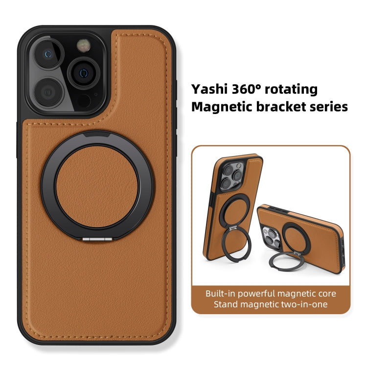 For iPhone 13 Pro Yashi 360 Degree Rotating MagSafe Bracket Phone Case(Brown) - iPhone 13 Pro Cases by buy2fix | Online Shopping UK | buy2fix