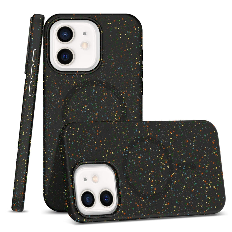 For iPhone 12 / 12 Pro Colorful Frosted Magsafe PC Hybrid TPU Phone Case(Black) - iPhone 12 / 12 Pro Cases by buy2fix | Online Shopping UK | buy2fix