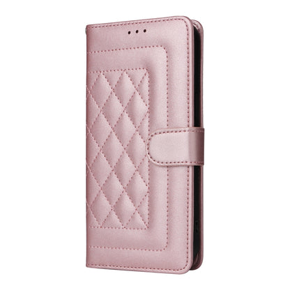 For Google Pixel 9 Pro Diamond Lattice Leather Flip Phone Case(Rose Gold) - Google Cases by buy2fix | Online Shopping UK | buy2fix