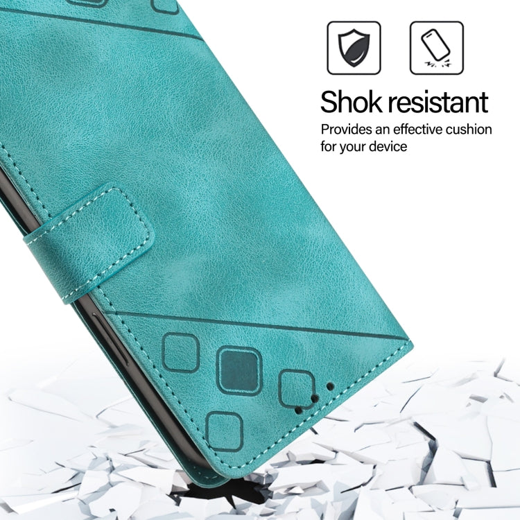 For OnePlus 12 5G Global Skin-feel Embossed Leather Phone Case(Green) - OnePlus Cases by buy2fix | Online Shopping UK | buy2fix