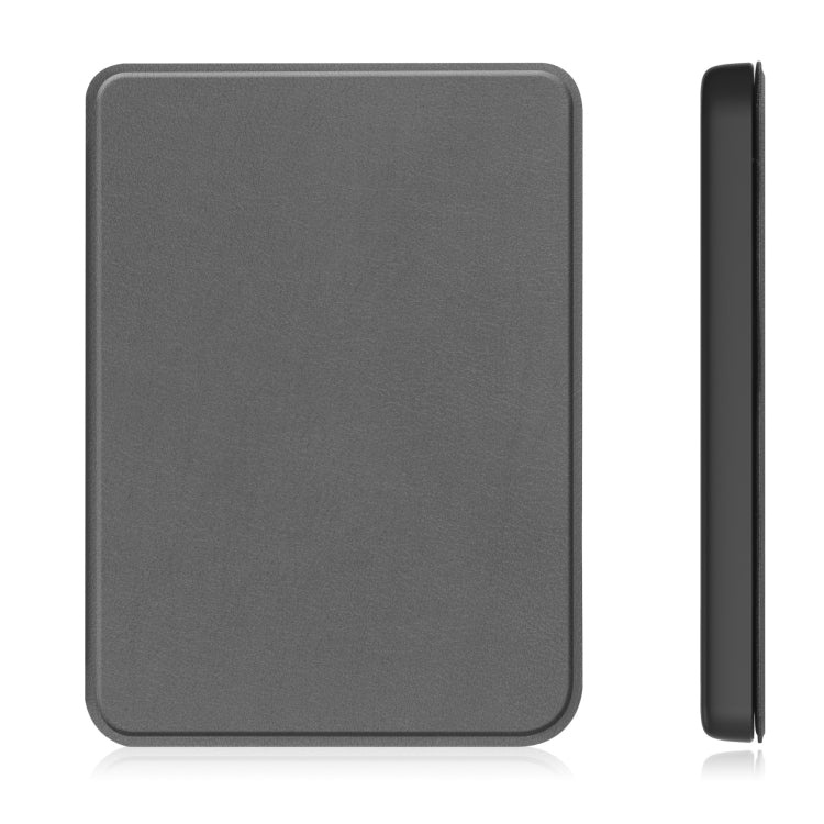 For KOBO Clara Colour 2024 / BW Solid Color Voltage Caster TPU Leather Smart Tablet Case(Grey) - Others by buy2fix | Online Shopping UK | buy2fix