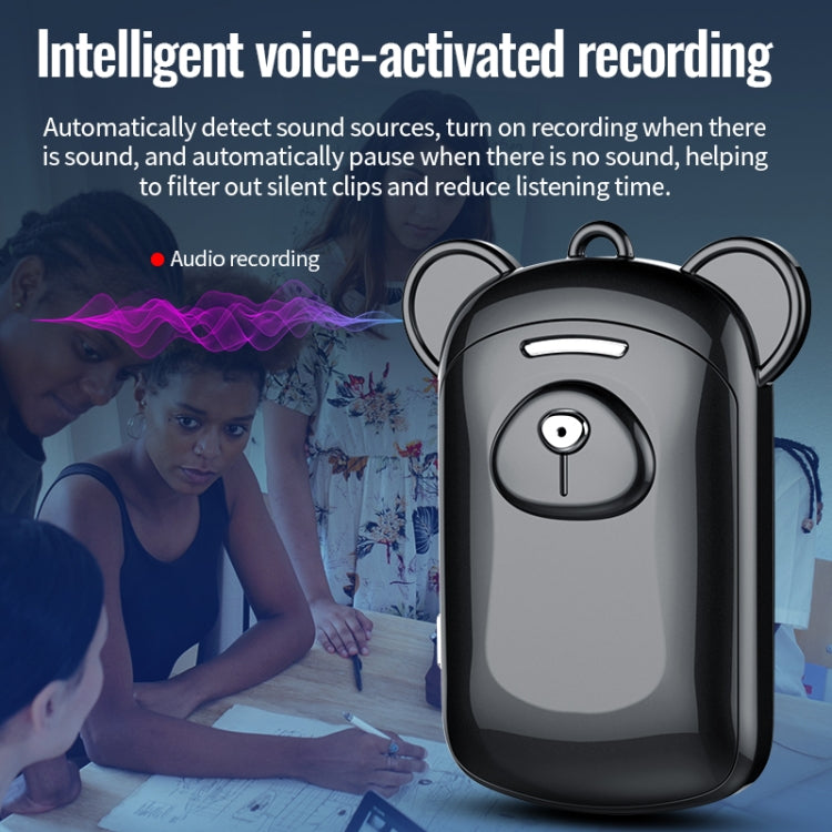 JNN Q6 Bear Smart Noise Cancelling Voice Recorder, Memory:16GB(Black) - Recording Pen by JNN | Online Shopping UK | buy2fix