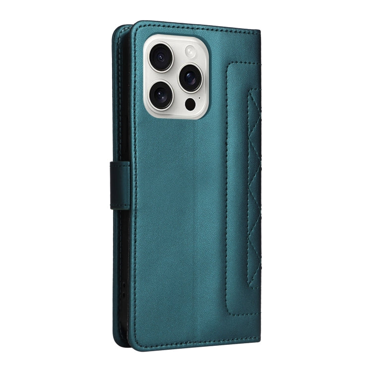 For iPhone 16 Pro Max Diamond Lattice Leather Flip Phone Case(Green) - iPhone 16 Pro Max Cases by buy2fix | Online Shopping UK | buy2fix