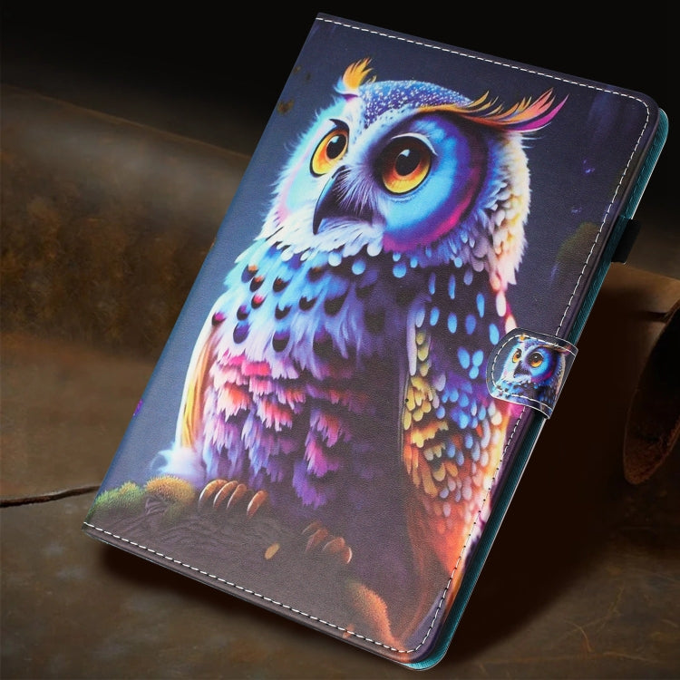 For Lenovo Tab M11/ Xiaoxin Pad 11 2024 Painted Litchi Leather Sewing Smart Tablet Case(Colorful Owl) - Lenovo by buy2fix | Online Shopping UK | buy2fix