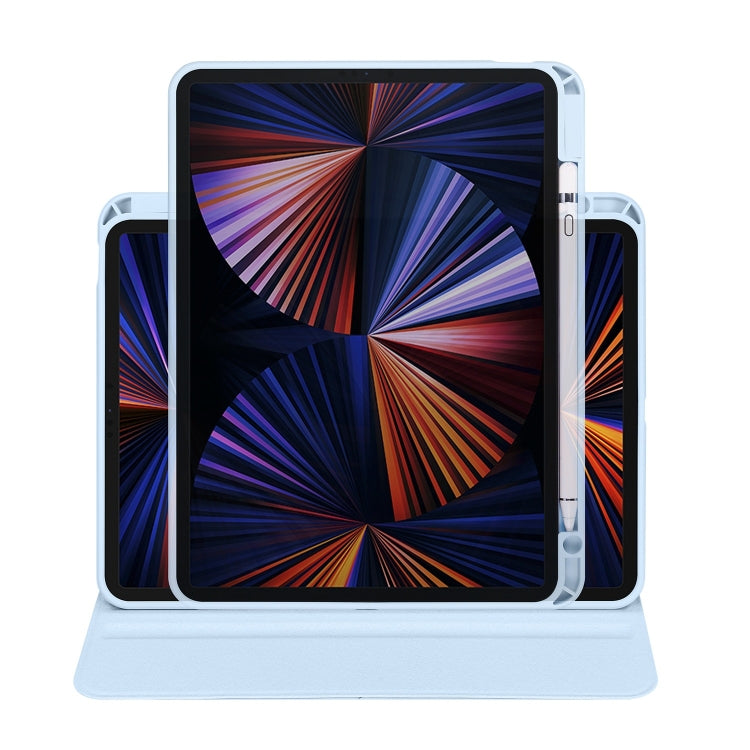 For iPad Pro 13 2024 Acrylic 360 Degree Rotation Holder Leather Tablet Case(Ice Blue) - iPad Pro 13 2024 Cases by buy2fix | Online Shopping UK | buy2fix