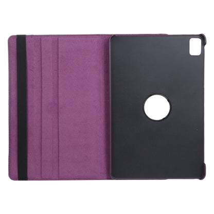 For iPad Pro 13 2024 360 Degree Rotation Litchi Texture Leather Tablet Case with Holder(Purple) - iPad Pro 13 2024 Cases by buy2fix | Online Shopping UK | buy2fix