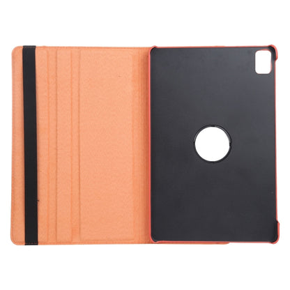 For iPad Air 13 2024 360 Degree Rotation Litchi Texture Leather Tablet Case with Holder(Orange) - iPad Air 13 2024 Cases by buy2fix | Online Shopping UK | buy2fix