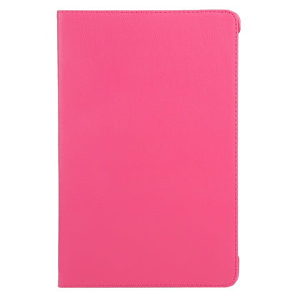 For iPad Pro 11 2024 360 Degree Rotation Litchi Texture Leather Tablet Case with Holder(Rose Red) - iPad Pro 11 2024 Cases by buy2fix | Online Shopping UK | buy2fix