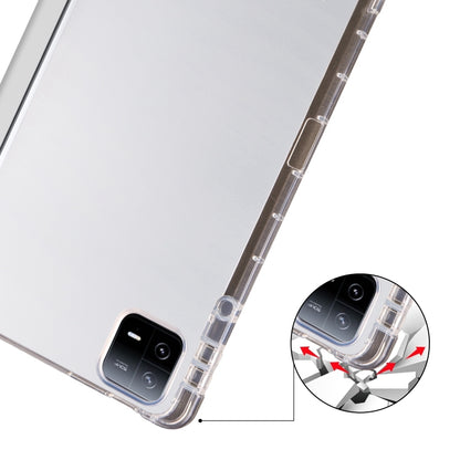 For iPad Air 11 2024 3-fold Clear TPU Smart Leather Tablet Case with Pen Slot(Space Gray) - iPad Air 11 2024 Cases by buy2fix | Online Shopping UK | buy2fix