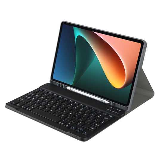 For Xiaomi Pad 5 / Pad 5 Pro 11 inch Round Cap Bluetooth Keyboard Tablet Leather Case with Pen Slot(Black) - Others Keyboard by buy2fix | Online Shopping UK | buy2fix