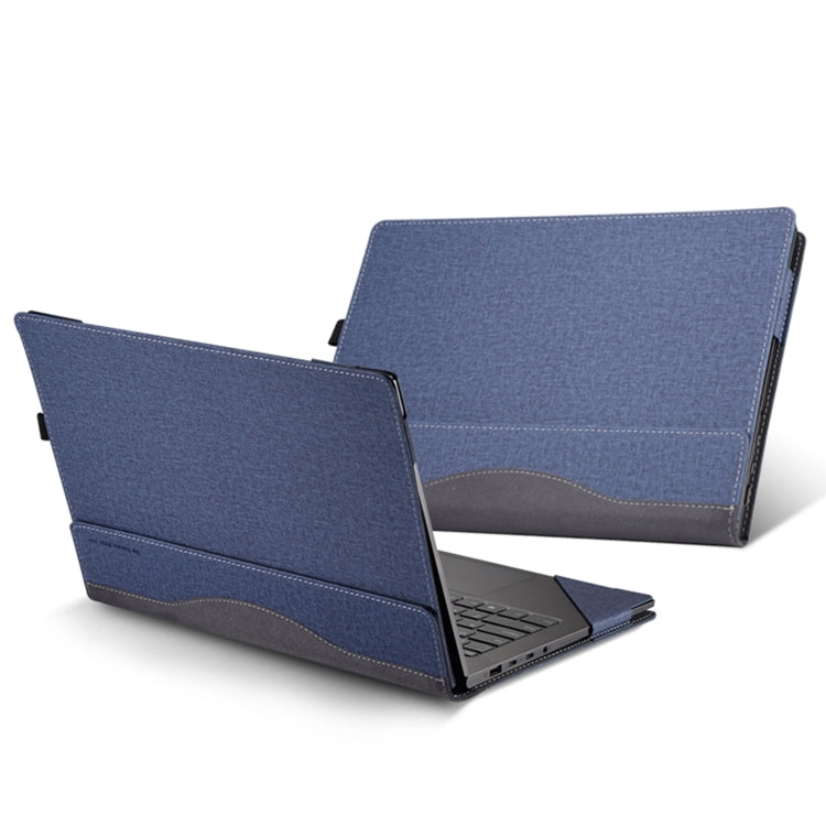 For HP Pavilion Laptop 14-ec / 14z-ec Leather Laptop Shockproof Protective Case(Dark Blue) - Screen & Keyboard Cover by buy2fix | Online Shopping UK | buy2fix