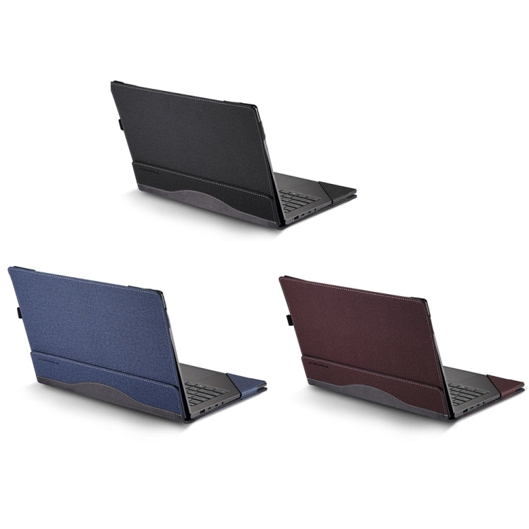 For HP Spectre X360 14 inch 14-ea / 14-ef Leather Laptop Shockproof Protective Case(Wine Red) - 14.1 inch by buy2fix | Online Shopping UK | buy2fix