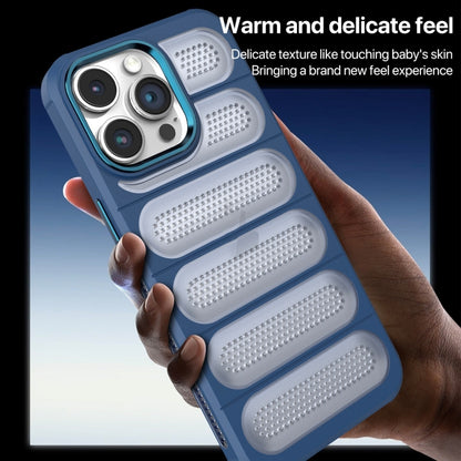 For iPhone 15 Pro Max Cooling Armor Translucent Mesh Breathable Phone Case(Blue) - iPhone 15 Pro Max Cases by buy2fix | Online Shopping UK | buy2fix