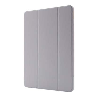 For iPad Air 11 2024 Skin Feel Tri-fold Leather Tablet Case with Pen Slot(Grey) - iPad Air 11 2024 Cases by buy2fix | Online Shopping UK | buy2fix