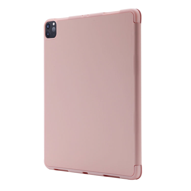 For iPad Air 13 2024 Skin Feel Tri-fold Leather Tablet Case with Pen Slot(Pink) - iPad Air 13 2024 Cases by buy2fix | Online Shopping UK | buy2fix