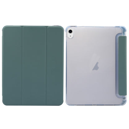 For iPad Air 11 2024 3-folding Electric Pressed Skin Texture Leather Tablet Case(Deep Green) - iPad Air 11 2024 Cases by buy2fix | Online Shopping UK | buy2fix