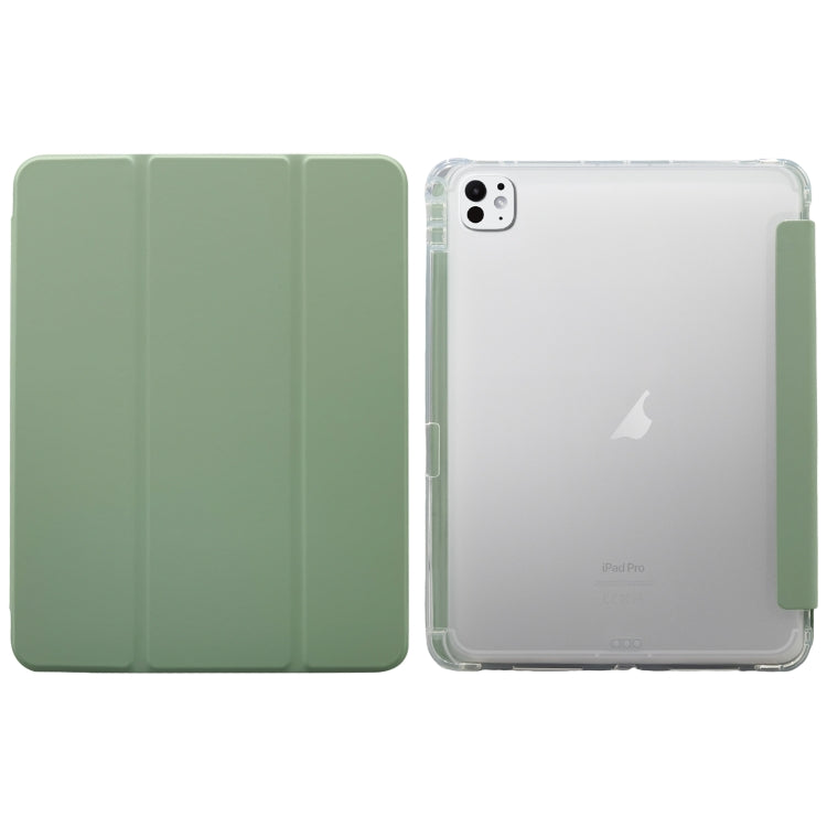 For iPad Pro 11 2024 3-folding Electric Pressed Skin Texture Leather Tablet Case(Green) - iPad Pro 11 2024 Cases by buy2fix | Online Shopping UK | buy2fix