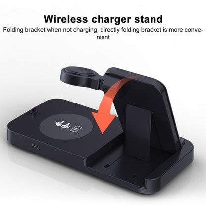 For Huawei Watch Series 3 in 1 15W Fold Wireless Charger Stand(Black) - Multifunction Charger by buy2fix | Online Shopping UK | buy2fix