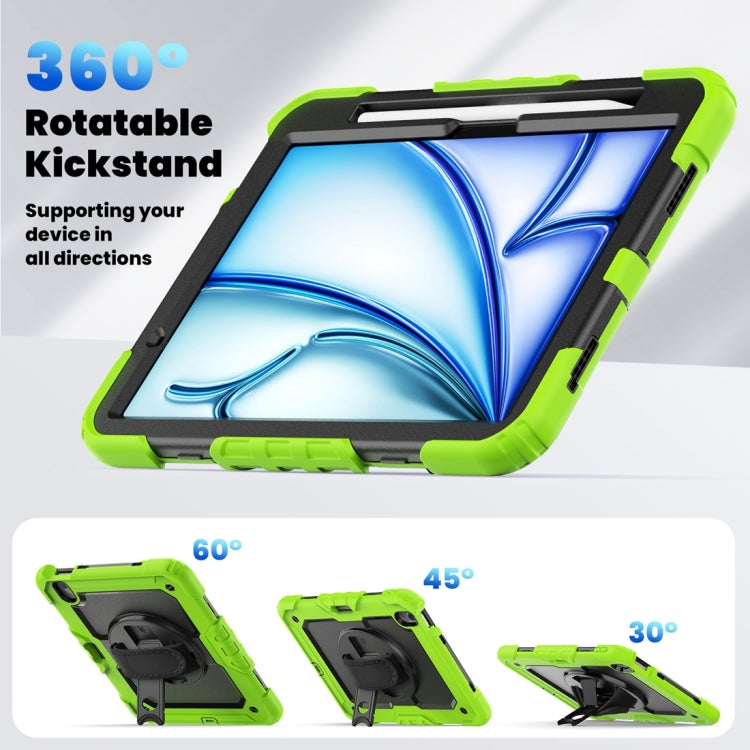 For iPad Air 11 2024 Silicone + PC Tablet Protective Case(Black+Yellow Green) - iPad Air 11 2024 Cases by buy2fix | Online Shopping UK | buy2fix