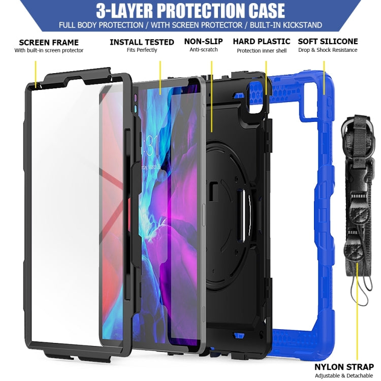 For iPad Pro 13 2024 Silicone + PC Tablet Protective Case(Black+Dark Blue) - iPad Pro 13 2024 Cases by buy2fix | Online Shopping UK | buy2fix