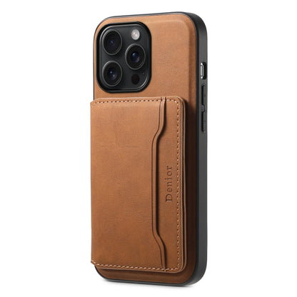 For iPhone 15 Pro Max Denior D13 Retro Texture Leather MagSafe Card Bag Phone Case(Brown) - iPhone 15 Pro Max Cases by Denior | Online Shopping UK | buy2fix