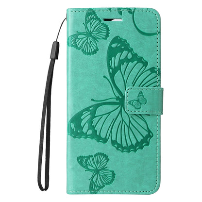 For iPhone SE 2024 3D Butterfly Embossed Pattern Flip Leather Phone Case(Green) - More iPhone Cases by buy2fix | Online Shopping UK | buy2fix